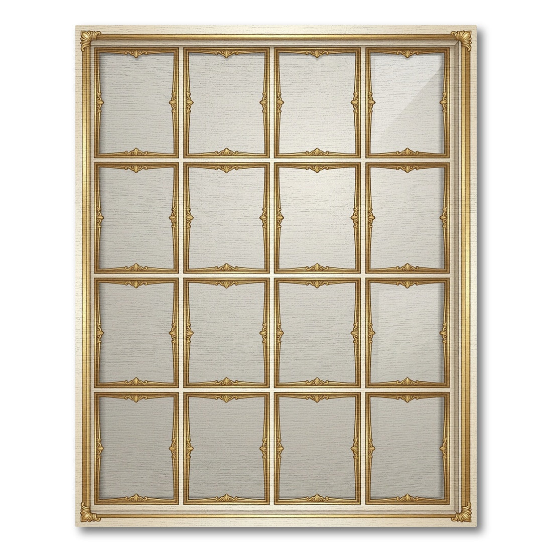Gold Ornate Scroll Frame Arrangement Rug