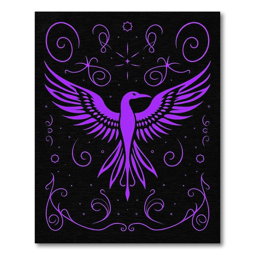 Purple Phoenix Swirls Cosmic Art Rug