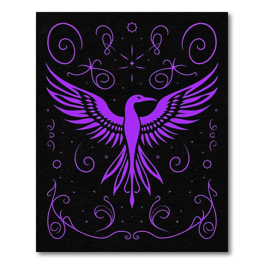 Purple Phoenix Swirls Cosmic Art Rug