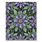 Elegant Purple Passion Flower Botanical Rug