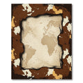 Aged World Map Grunge Border Rug
