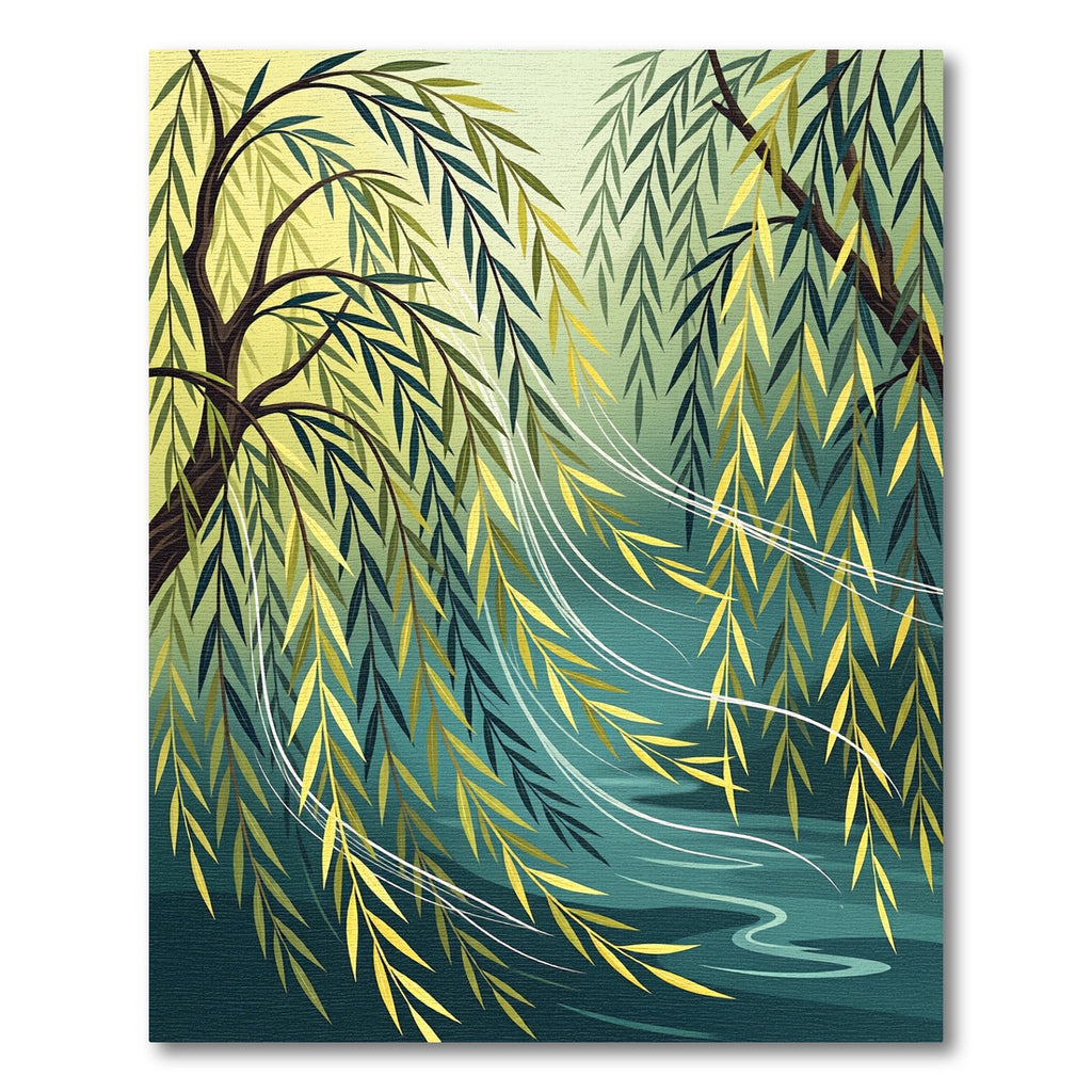 Weeping Willow Branch Serene Water Rug