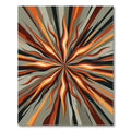 Explosion Of Orange And Gray Waves Rug