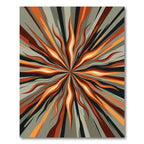 Explosion Of Orange And Gray Waves Rug