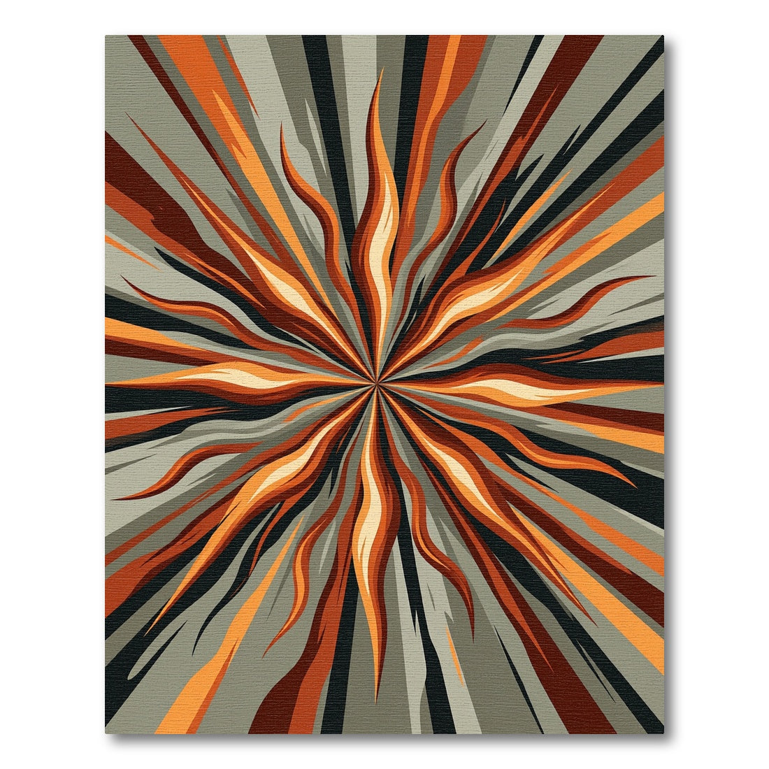 Explosion Of Orange And Gray Waves Rug