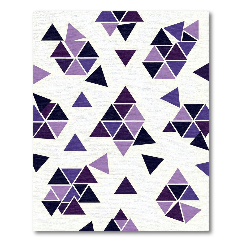 Modern Purple Geometric Triangle Composition Rug