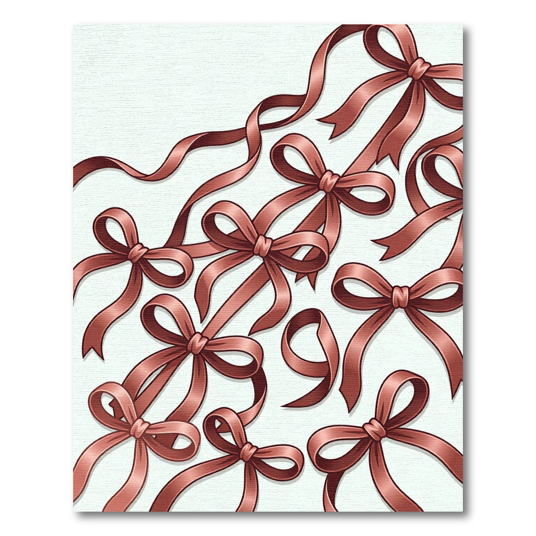Elegant Rose Gold Ribbon Bows Rug