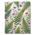 Soft Pink Cosmos and Ferns Rug