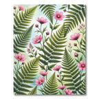 Soft Pink Cosmos and Ferns Rug