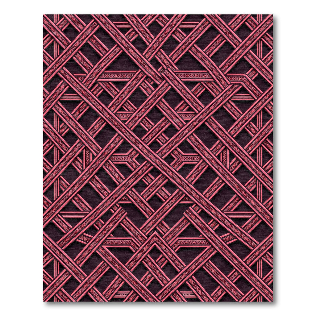 Geometric Intersecting Coral Lines Overlay Rug