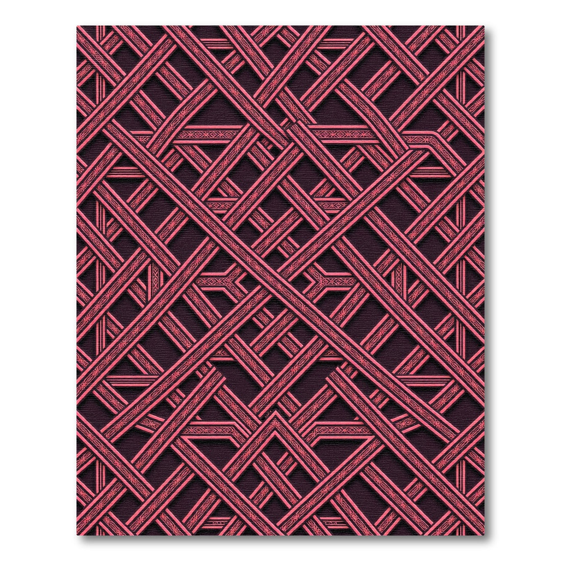 Geometric Intersecting Coral Lines Overlay Rug
