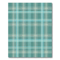Teal and Cream Plaid Check Grid Rug