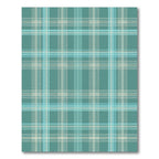 Teal and Cream Plaid Check Grid Rug