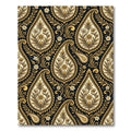 Elegant Gold Paisley Midnight Floral Rug