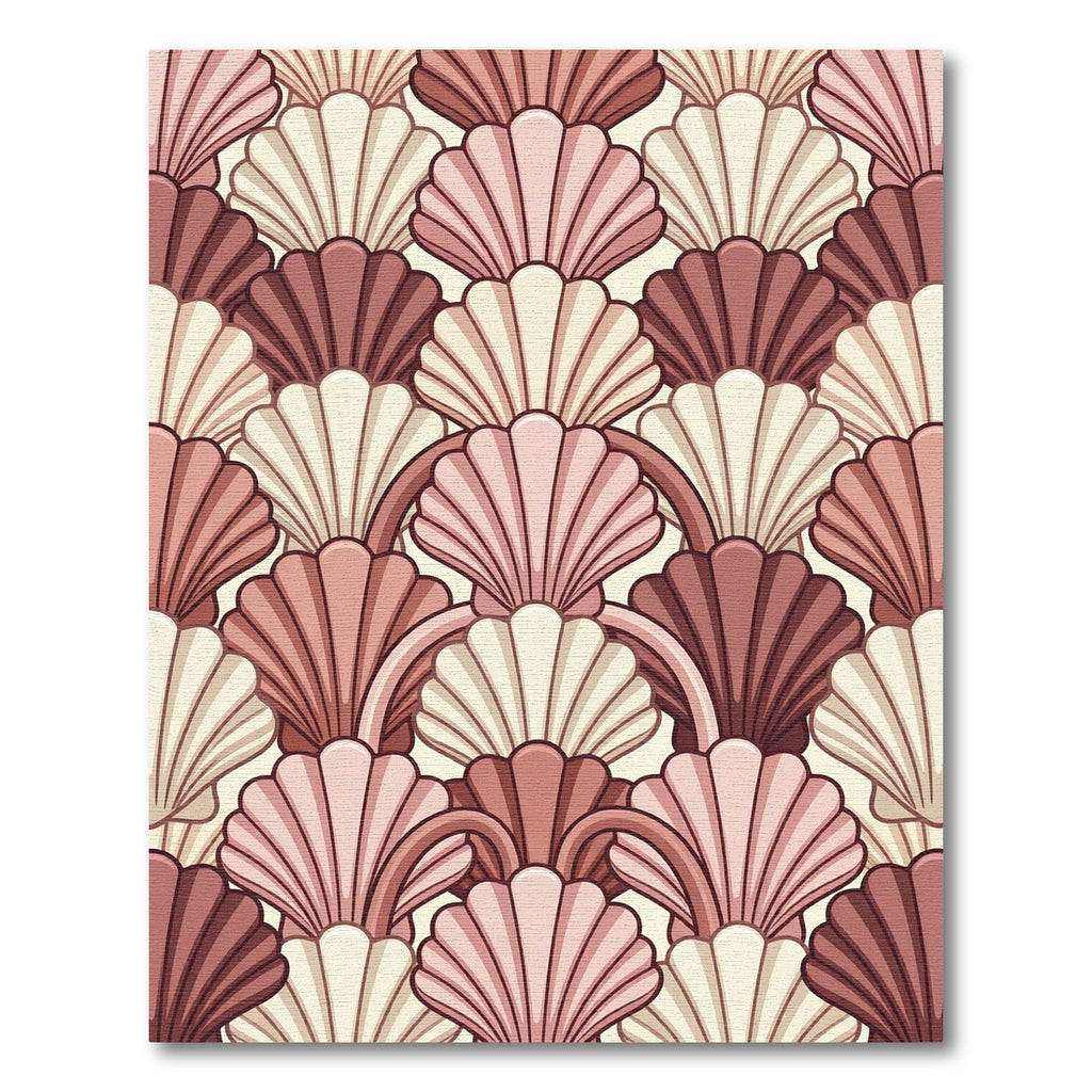 Art Deco Scalloped Shell Blush Rug