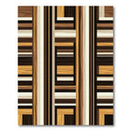 Warm Wood Grain Geometric Array Rug