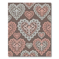 Lace Hearts White Pink Floral Rug