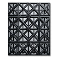 Modern Charcoal Geometric Interlocking Lattice Rug