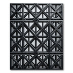 Modern Charcoal Geometric Interlocking Lattice Rug