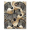 Abstract Gold and Cream Zebra Striped Rug