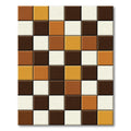 Modern Earth Toned Tiled Grid Rug