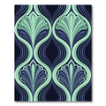 Art Deco Teal And Navy Fan Rug