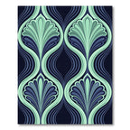 Art Deco Teal And Navy Fan Rug