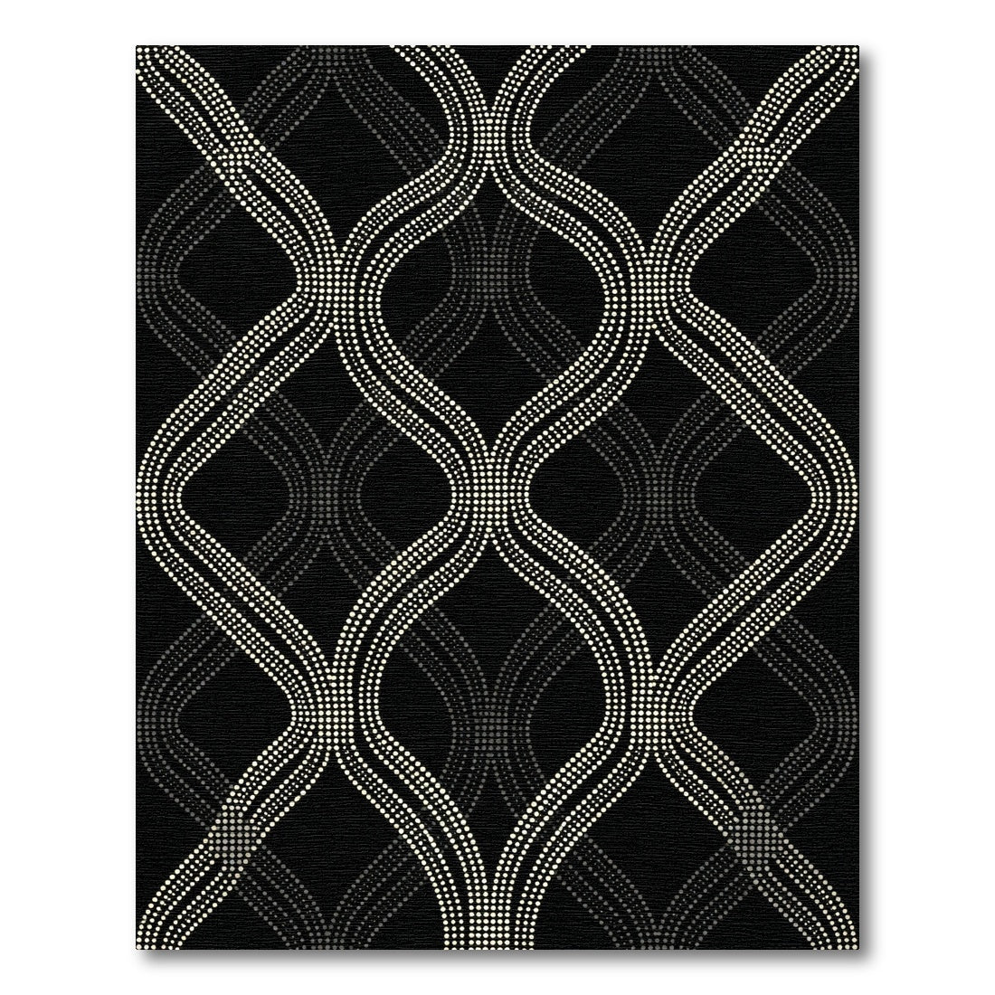 Monochromatic Dotted Interlocking Curves Rug