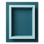 Light Blue Modern Rectangular Border Rug