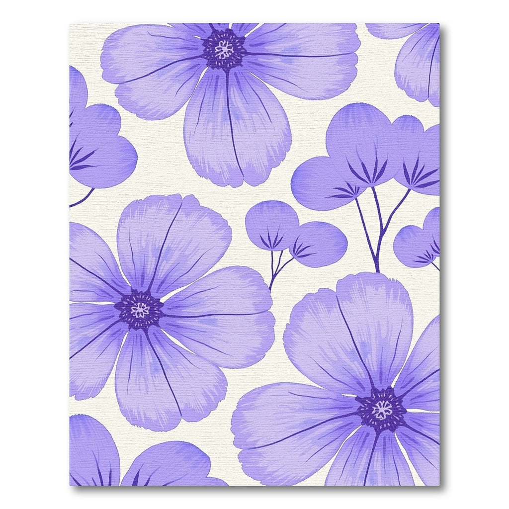 Pastel Lavender Large Floral Garden Rug
