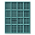 Teal Grid Bars Rug