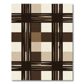 Deep Brown Tan Plaid Squares Rug