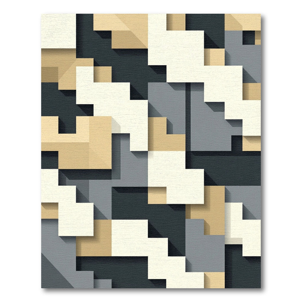 Geometric Shadow Play Cubes Rug