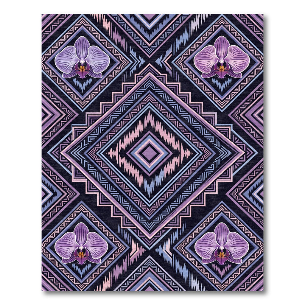 Purple Orchid Geometric Diamond Rug