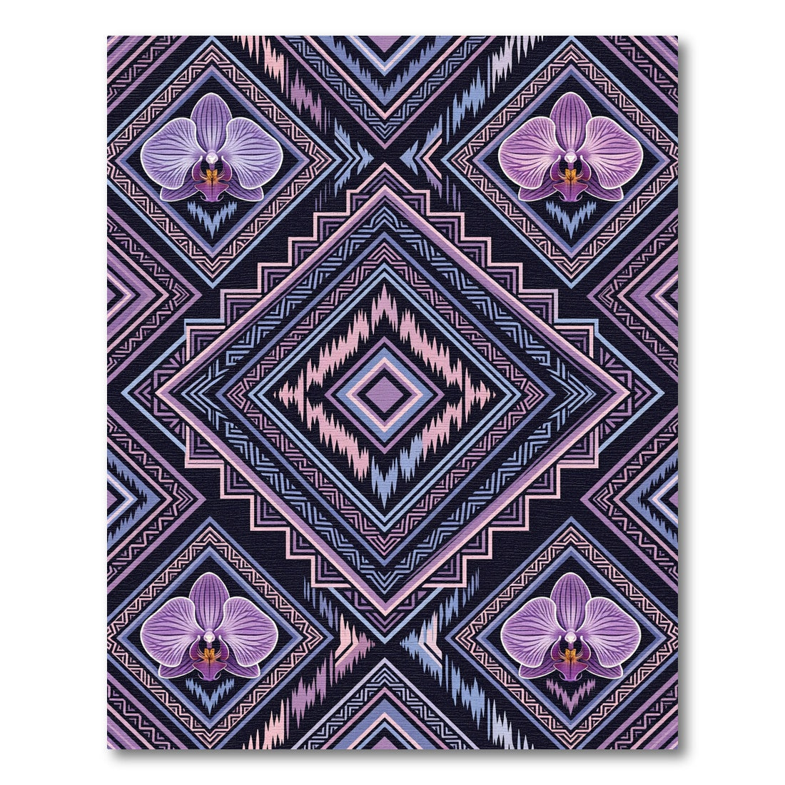 Purple Orchid Geometric Diamond Rug