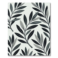 Monochrome Botanical Leaf Silhouette Art Rug
