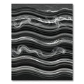 Monochrome Abstract Wavy Smoke Stream Rug