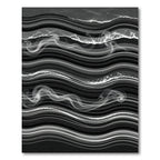 Monochrome Abstract Wavy Smoke Stream Rug