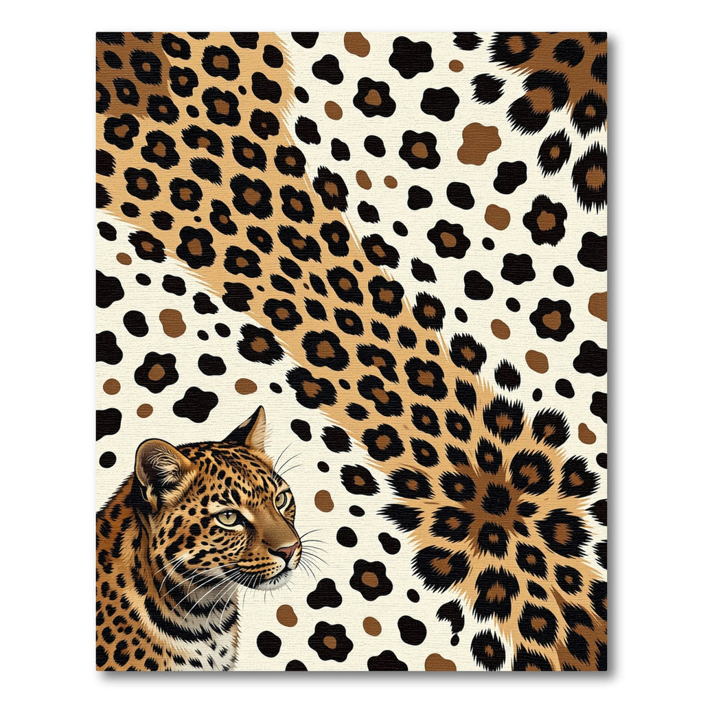 Golden Leopard Spotted Abstract Animal Fur Rug