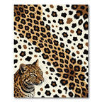 Golden Leopard Spotted Abstract Animal Fur Rug