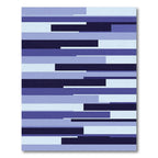 Deep Blue Geometric Stripe Rug