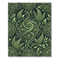 Lush Emerald Fern Swirl Botanical Rug