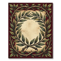 Red Laurel Wreath Border Rug