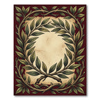 Red Laurel Wreath Border Rug