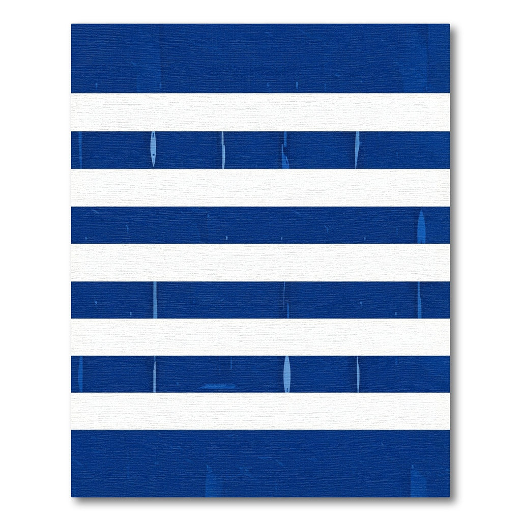 Modern Navy and White Bold Stripe Rug