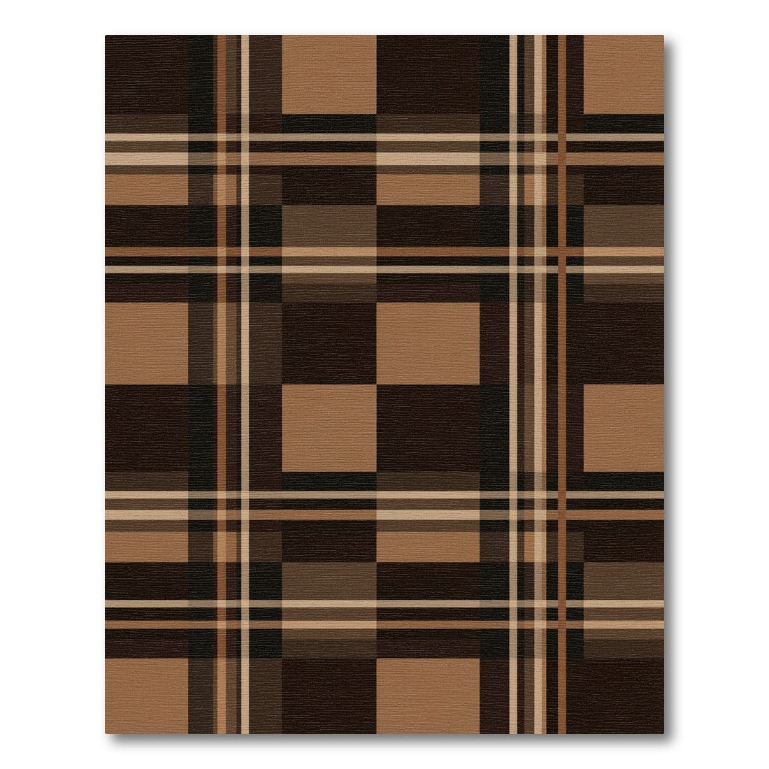 Classic Chocolate and Tan Plaid Rug