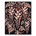 Elegant Blush Wisteria Botanical Vine Rug