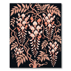 Elegant Blush Wisteria Botanical Vine Rug