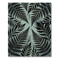 Lush Black Tropical Fern Foliage Rug