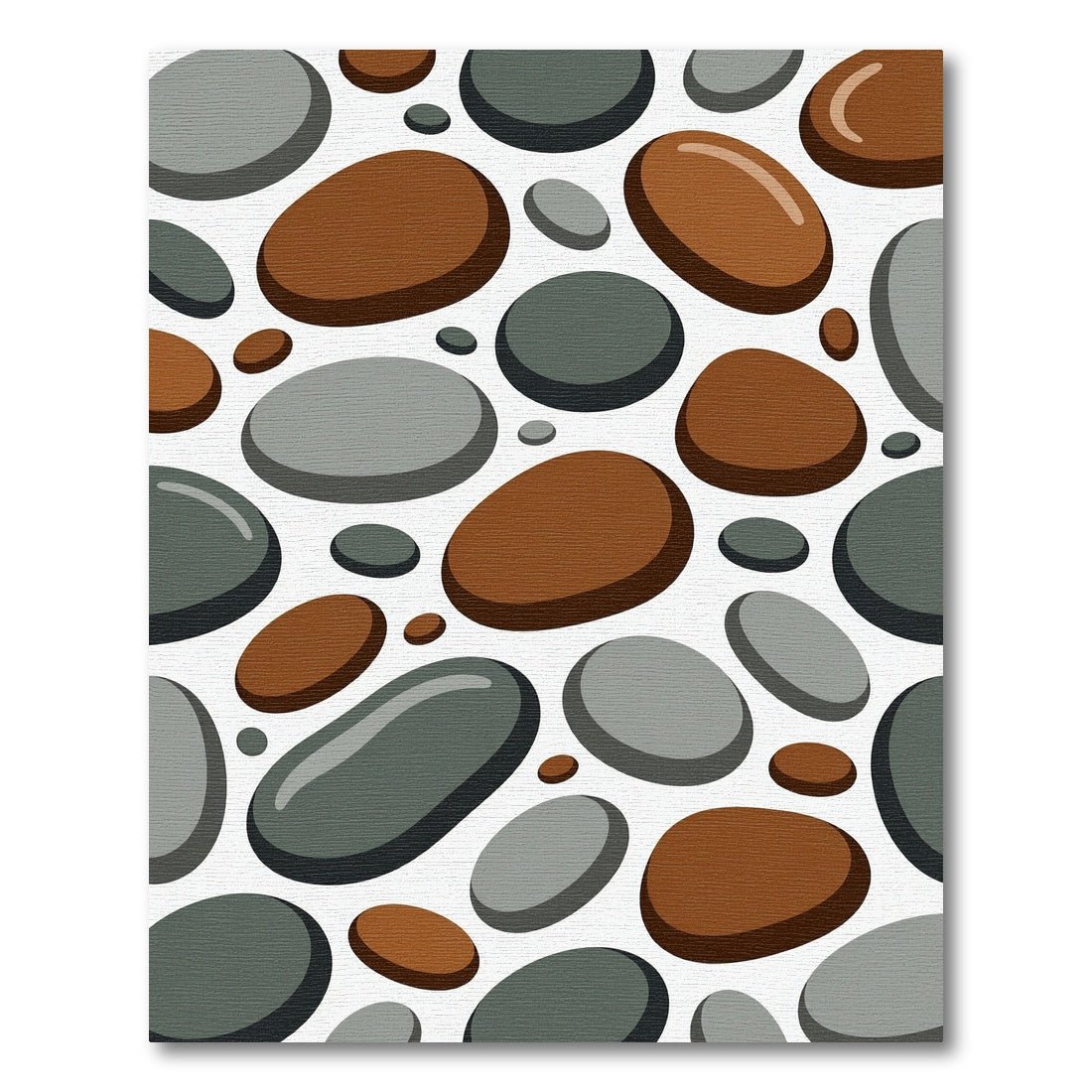 Abstract Earth Tone Pebble Stone Rug